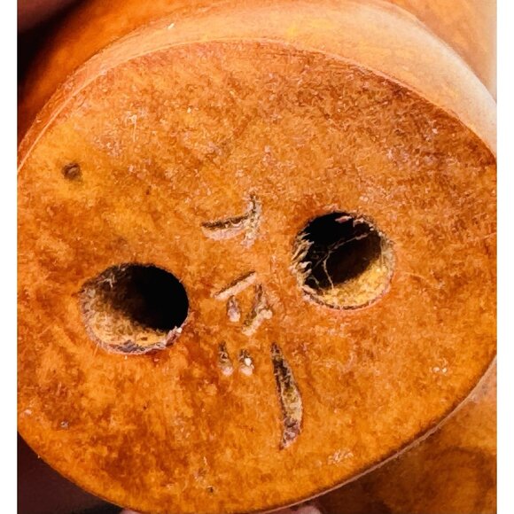 Netsuke Hand Carved Boxwood Monkey Toggle Luck Charm 2 inch Japanese Inro Ojime - Picture 8 of 9